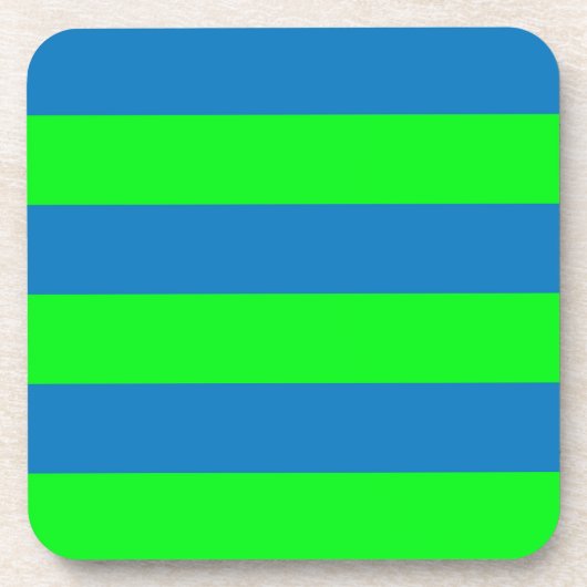 Design für blaue und grüne Streifen Getränkeuntersetzer (Vorderseite)