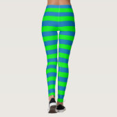 Design für blaue und grüne Streifen Leggings (Rückseite)