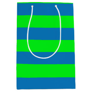 Design für blaue und grüne Streifen Mittlere Geschenktüte