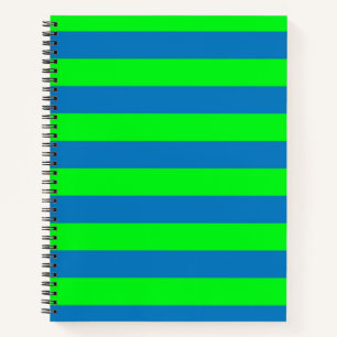 Design für blaue und grüne Streifen Notizblock