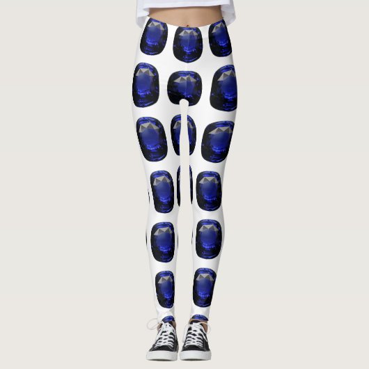 Design für blaues Saphir Leggings (Vorderseite)