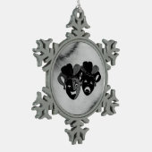 Design für Comedy und Tragedy Theater Schneeflocken Zinn-Ornament (Links)