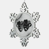 Design für Comedy und Tragedy Theater Schneeflocken Zinn-Ornament (Rechts)