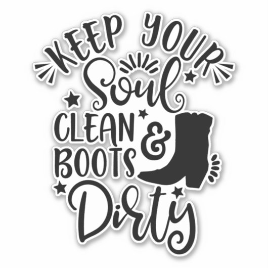 Design für Country-Liebhaber Behalte Ihr Soul saub Aufkleber (Vorderseite)
