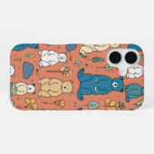 Design für das ansprechende Bärenmuster iPhone 16 Hülle (Rückseite (Horizontal))