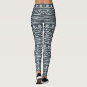 Design für das Doodlen von weißen und grauen Stämm Leggings (Rückseite)