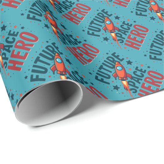 Design für das nächste Raumschiff Retro Geschenkpapier (Rolleneckpunkt)