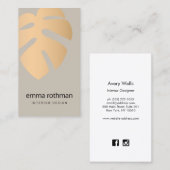 Design für das tropische Leaf-Logo von Kupfer Mons Visitenkarte (Vorne/Hinten)