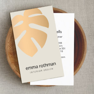 Design für das tropische Leaf-Logo von Kupfer Mons Visitenkarte