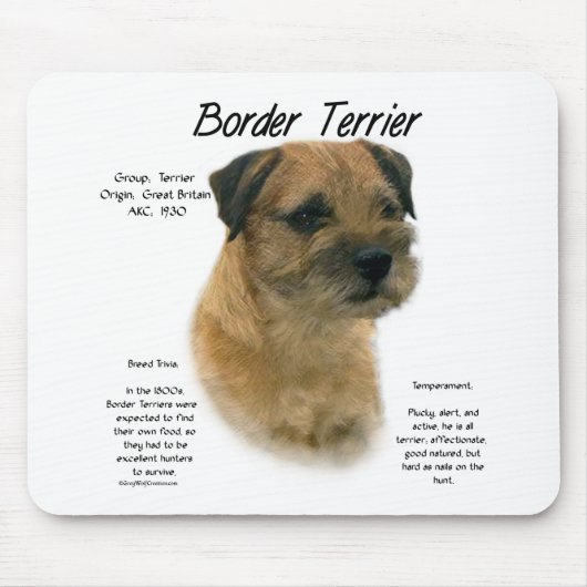 Design für den Verlauf von Border Terrier Mousepad (Vorne)