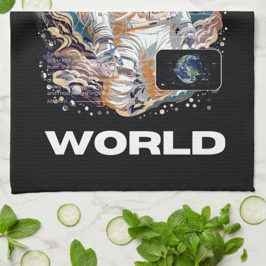 Design für den Weltraum Geschirrtuch (Gefaltet)