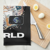 Design für den Weltraum Geschirrtuch (Viertel Falte)