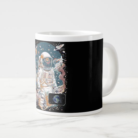 Design für den Weltraum Jumbo-Tasse (Vorderseite Rechts)