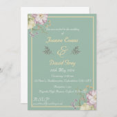 Design für die Bereiche Grün, Gold und Blume Einladung (Vorne/Hinten)