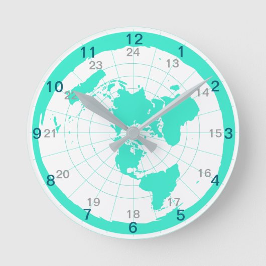 Design für die flache Earth-Uhr Runde Wanduhr (Vorderseite)