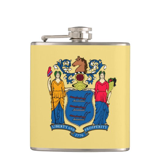 Design für die Flaggen des Staates New Jersey Flachmann (Vorderseite)