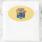 Design für die Flaggen des Staates New Jersey Ovaler Aufkleber (Tasche)