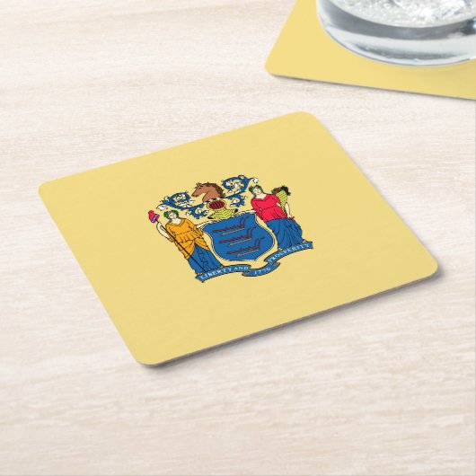 Design für die Flaggen des Staates New Jersey Rechteckiger Pappuntersetzer (angewinkelt)