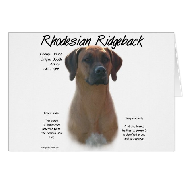 Design für die Geschichte von Rhodesian Ridgeback (Vorderseite (Horizontal))
