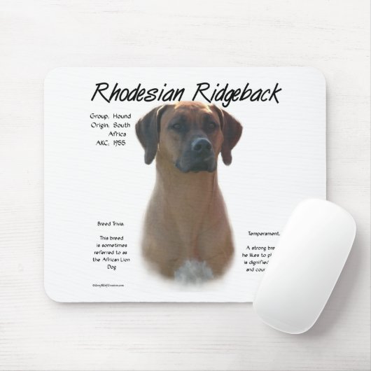 Design für die Geschichte von Rhodesian Ridgeback Mousepad (Mit Mouse)