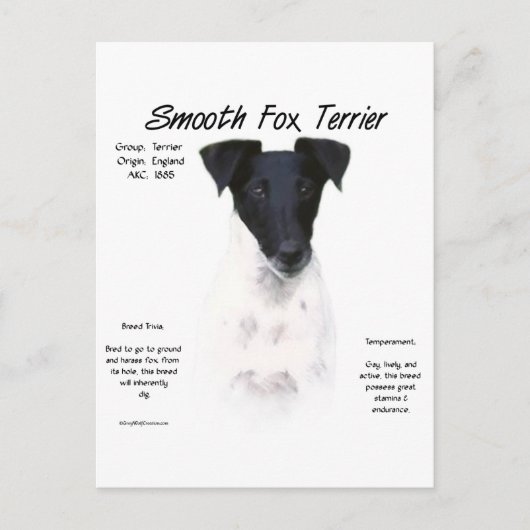 Design für die Geschichte von Smooth Fox Terrier Postkarte (Vorderseite)