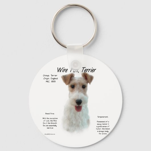 Design für die Geschichte von Wire Fox Terrier Schlüsselanhänger (Vorderseite)