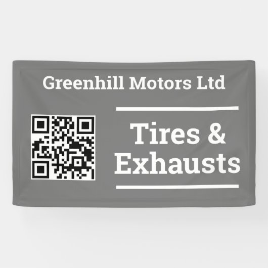 Design für die Instandhaltung von Garagen mit QR-C Banner (Horizontal)