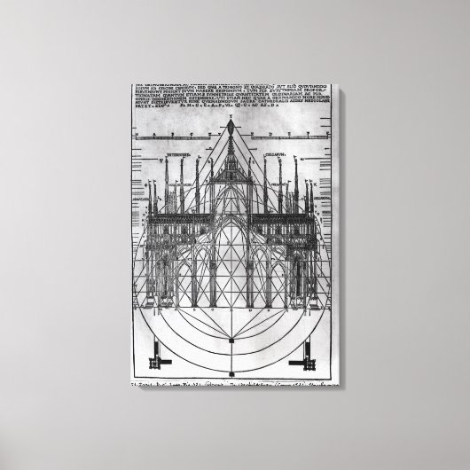 Design für die Mailänder Kathedrale Leinwanddruck (Vorderseite)