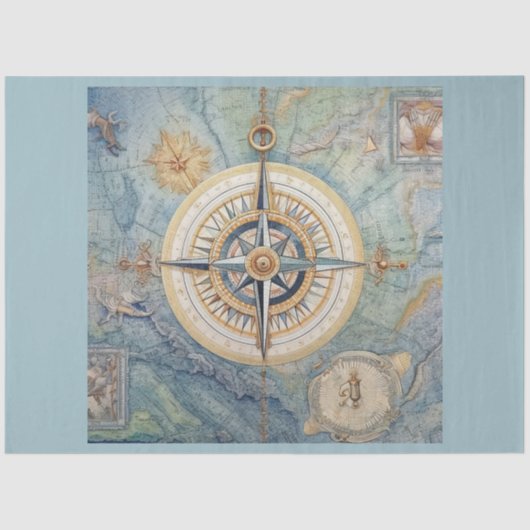 Design für die Serie "Nautic Compass" 8 Seidenpapier (Vorderseite)