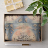 Design für die Serie "Nautical Compass" 24 Seidenpapier (Geschenk)