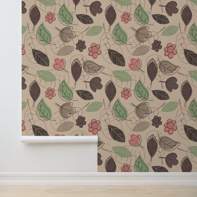 Design für Earthy Fall Foliage Tapete (Anwendung)