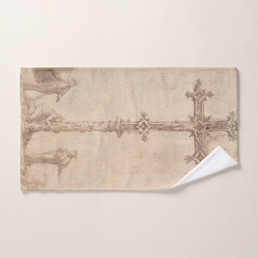 Design für ein Crucifix mit der Jungfrau Mary Badhandtuch Set (Handtuch)