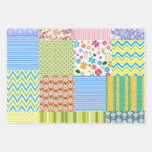 Design für ein Retro-Patchwork-Quilt-Nähen Geschenkpapier Set (Vorderseite 3)