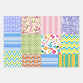 Design für ein Retro-Patchwork-Quilt-Nähen Geschenkpapier Set (Vorderseite)