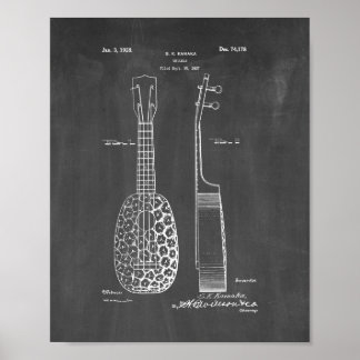 Design für ein Ukulele-Patent - Kopfbrett Poster