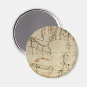 Design für eine Flugmaschine von Leonardo Da Vinci Magnet (Vorderseite/Rückseite)