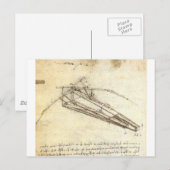 Design für eine Flugmaschine von Leonardo Da Vinci Postkarte (Vorne/Hinten)