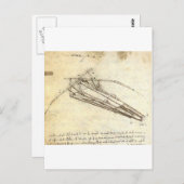 Design für eine Flugmaschine von Leonardo Da Vinci Postkarte (Vorne/Hinten)