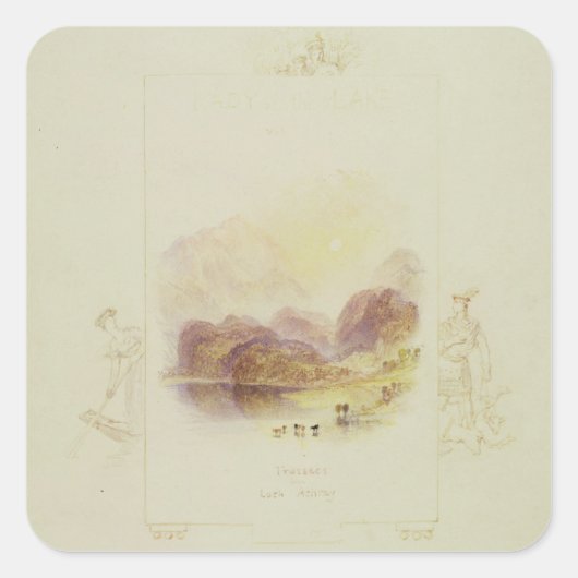 Design für eine Illustration für Walter Scotts 'La Quadratischer Aufkleber (Vorderseite)