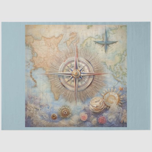 Design für eine Reihe von Nautical Compass 10 Seidenpapier (Vorderseite)