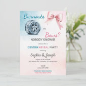 Design für eine rosa geschlechtsoffenlegende Einla Einladung (Stehend Vorderseite)