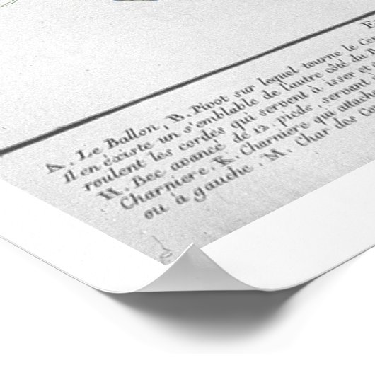 Design für einen Heißluftballon mit einem Durchmes Poster (Ecke)