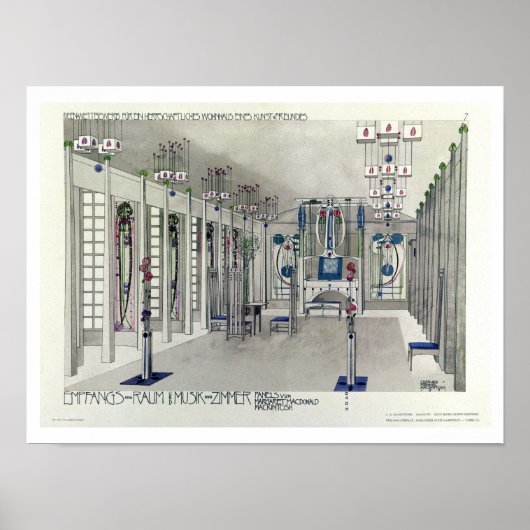 Design für einen Musikraum mit Paneelen von Margar Poster (Vorne)