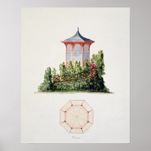 Design für einen Pavillon im vereinfachten orienta Poster (Vorne)