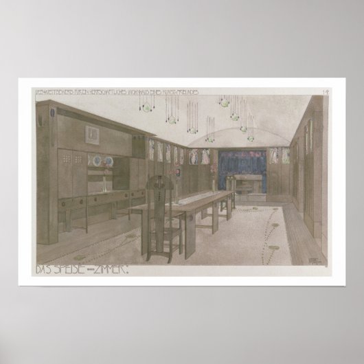Design für einen Speisesaal, 1901 (Farblitho) Poster (Vorne)