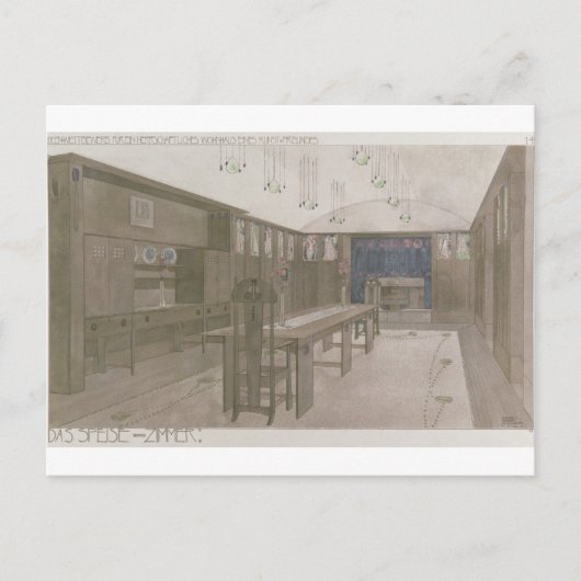 Design für einen Speisesaal, 1901 (Farblitho) Postkarte (Vorderseite)