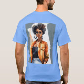 Design für einen T - Shirt mit einer schwarzen Fra (Rückseite)