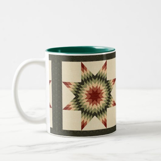 Design für Einzelsterne im Herbst Zweifarbige Tasse (Links)