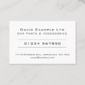 Design für fette und saubere Autoteile und -zubehö Visitenkarte (Rückseite)