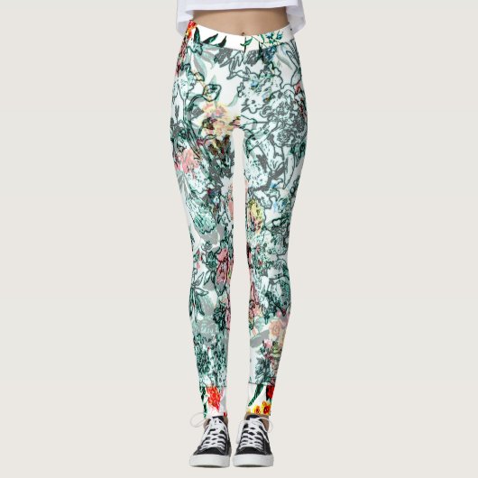 Design für florale Zukunft Leggings (Vorderseite)